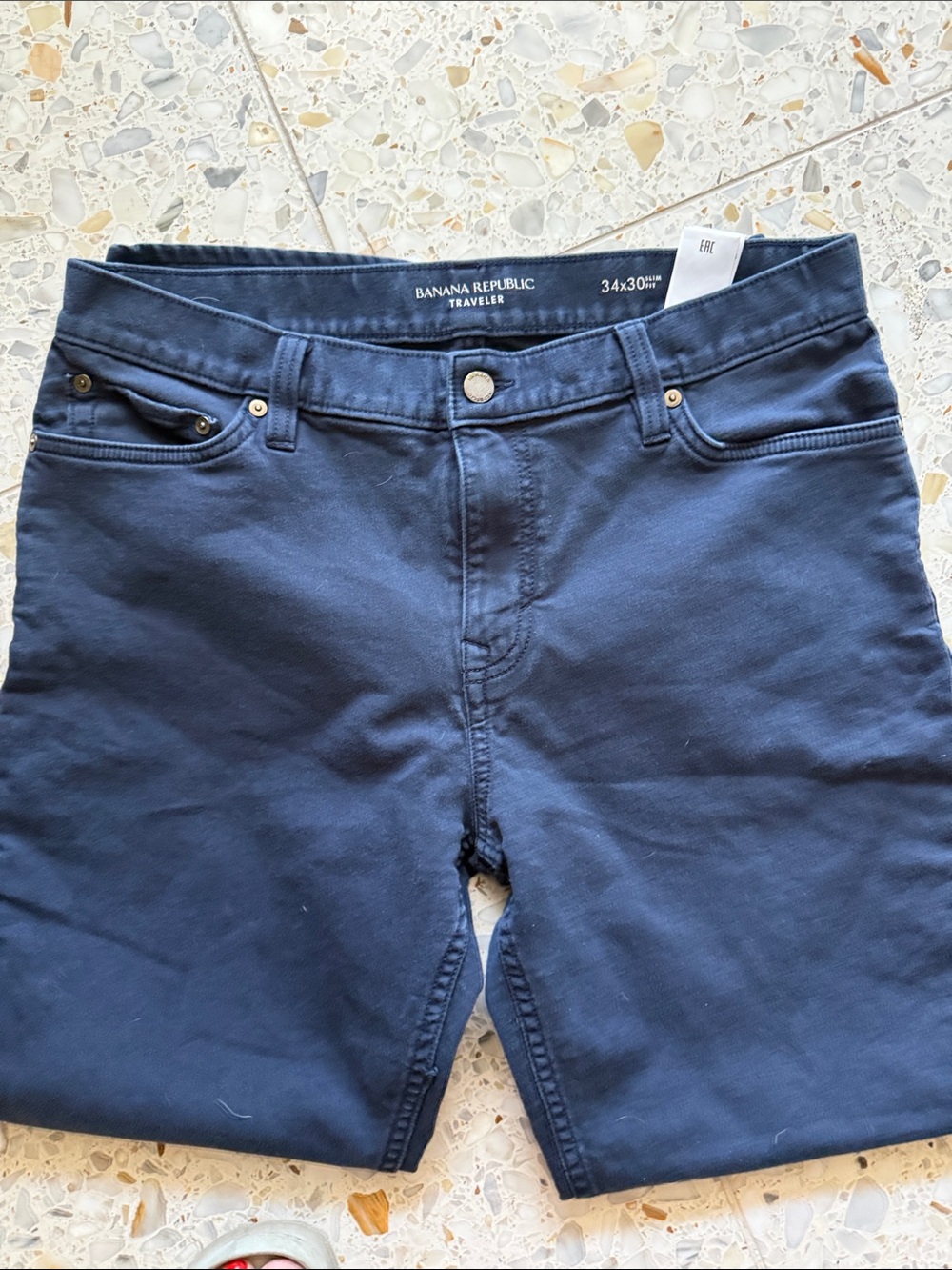 Banana Republic Navy Traveler Slim-Fit Shorts